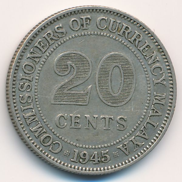 Малайя, 20 центов (1945 г.)