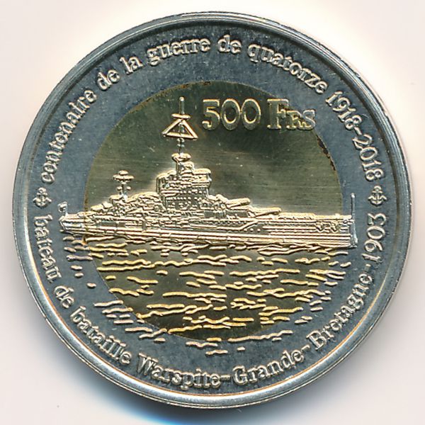 Остров Европа., 500 франков (2018 г.)