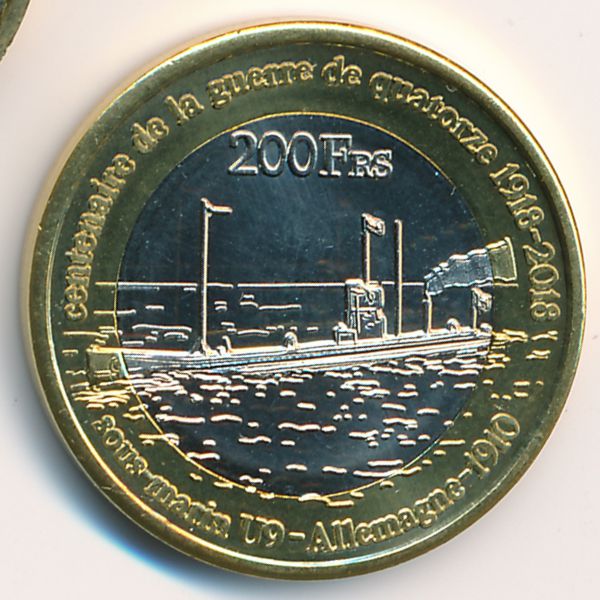 Острова Глорьез, 200 франков (2018 г.)