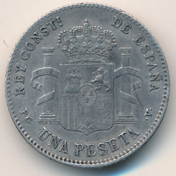 Испания, 1 песета (1896 г.)
