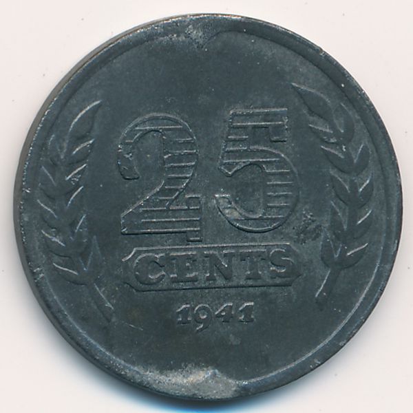 Нидерланды, 25 центов (1941 г.)
