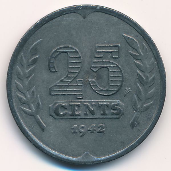 Нидерланды, 25 центов (1942 г.)