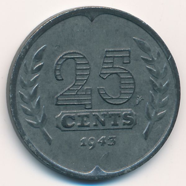 Нидерланды, 25 центов (1943 г.)