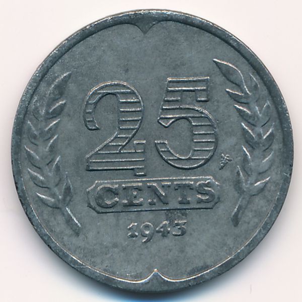 Нидерланды, 25 центов (1943 г.)