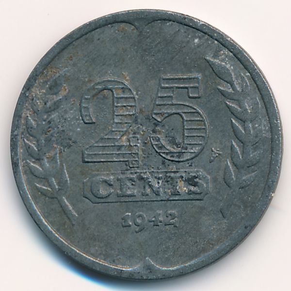 Нидерланды, 25 центов (1942 г.)