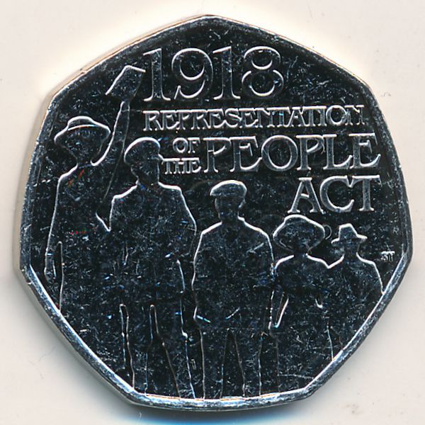 Великобритания, 50 пенсов (2018 г.)