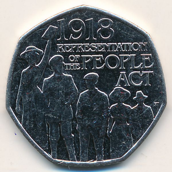 Великобритания, 50 пенсов (2018 г.)