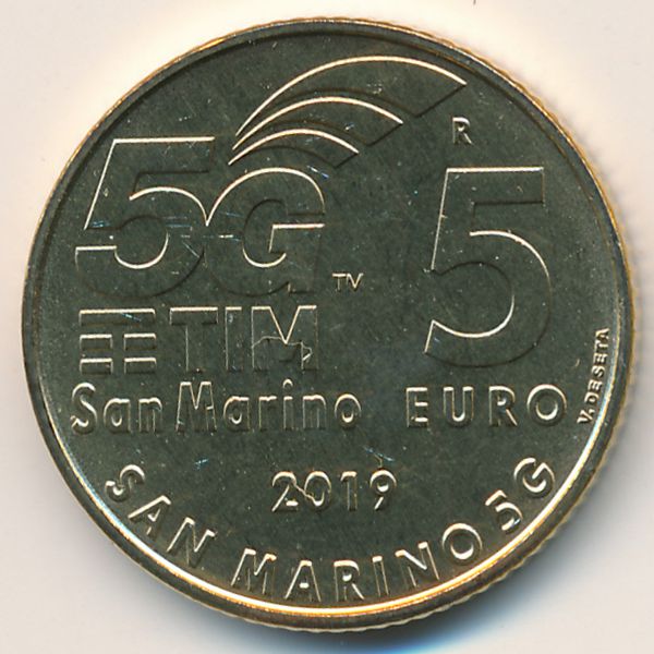 Сан-Марино, 5 евро (2019 г.)