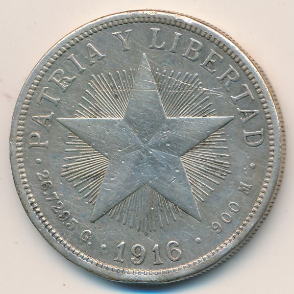 Куба, 1 песо (1916 г.)