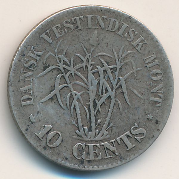 Датская Западная Индия, 10 центов (1862 г.)