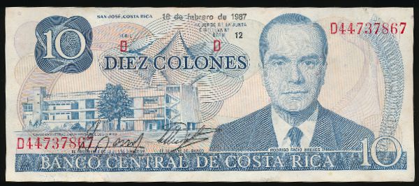 Коста-Рика, 10 колон (1987 г.)