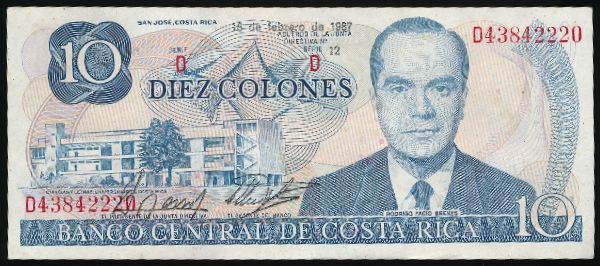 Коста-Рика, 10 колон (1987 г.)