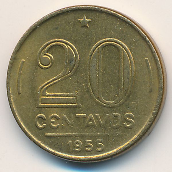 Бразилия, 20 сентаво (1955 г.)
