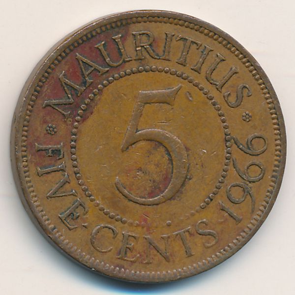 Маврикий, 5 центов (1966 г.)