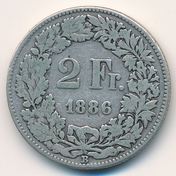 Швейцария, 2 франка (1886 г.)
