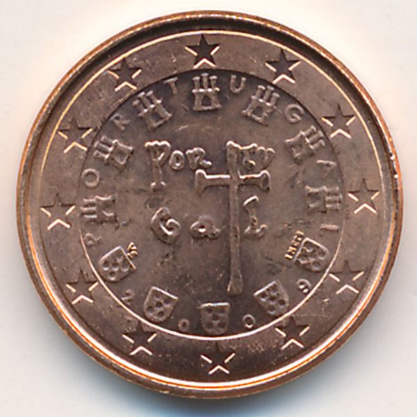 Португалия, 1 евроцент (2009 г.)
