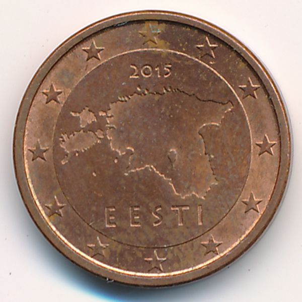 Эстония, 1 евроцент (2015 г.)