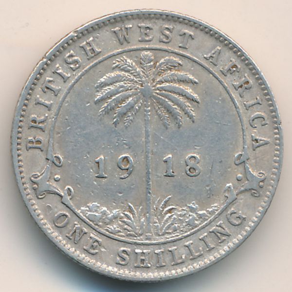 Британская Западная Африка, 1 шиллинг (1918 г.)