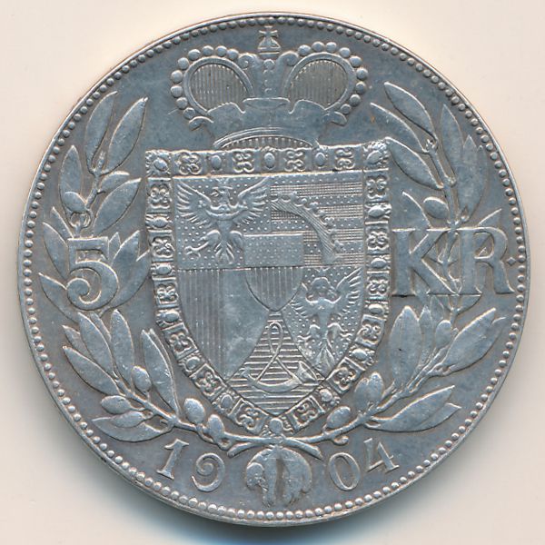 Лихтенштейн, 5 крон (1904 г.)