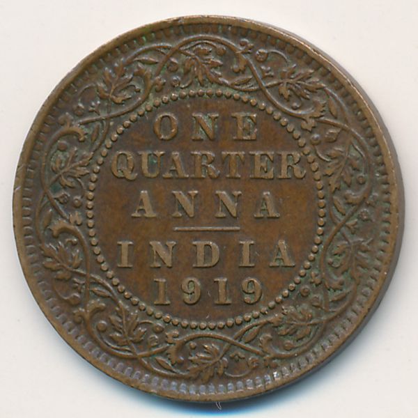 Британская Индия, 1/4 анны (1919 г.)
