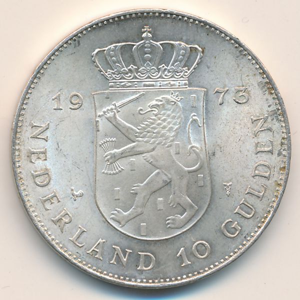 Нидерланды, 10 гульденов (1973 г.)