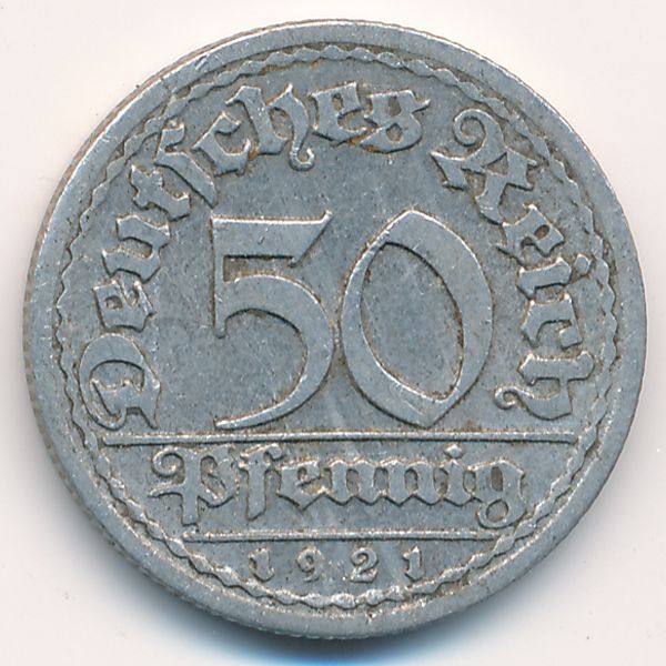 Веймарская республика, 50 пфеннигов (1921 г.)
