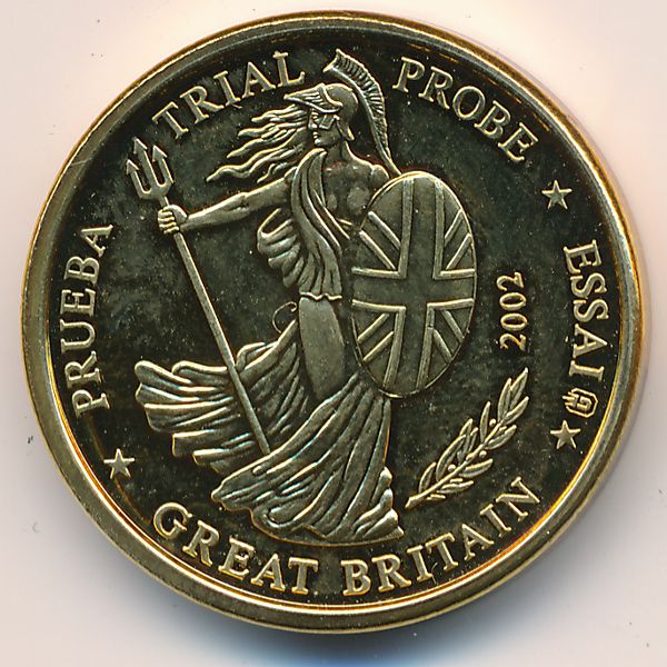 Великобритания., 10 евроцентов (2002 г.)