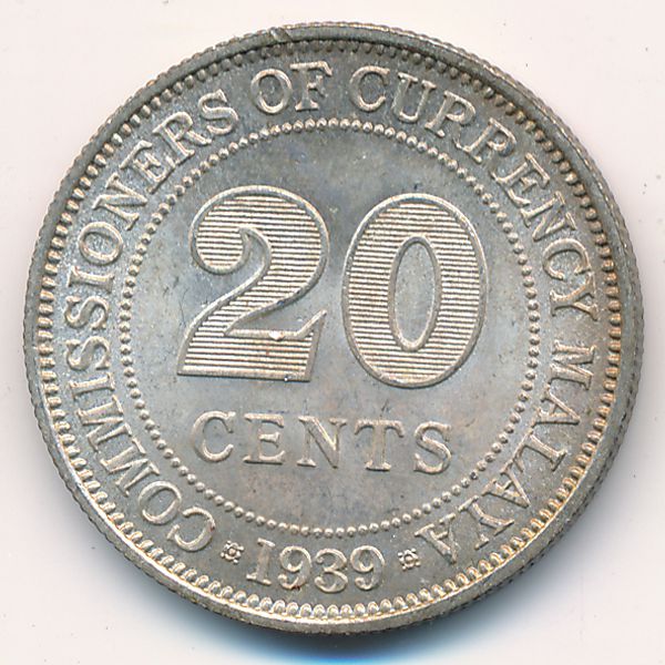 Малайя, 20 центов (1939 г.)