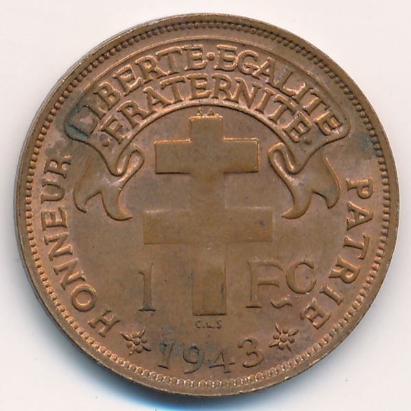 Мадагаскар, 1 франк (1943 г.)