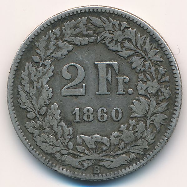 Швейцария, 2 франка (1860 г.)