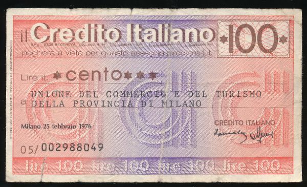 Италия, 100 лир (1976 г.)