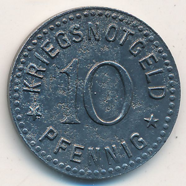 Бергцаберн., 10 пфеннигов (1917 г.)