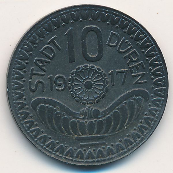 Дюрен., 10 пфеннигов (1917 г.)