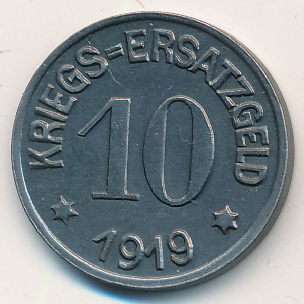 Крефельд., 10 пфеннигов (1919 г.)
