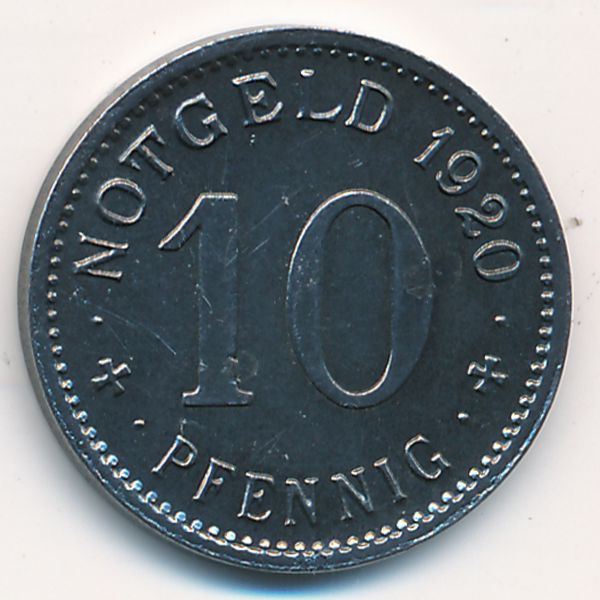 Липп., 10 пфеннигов (1920 г.)