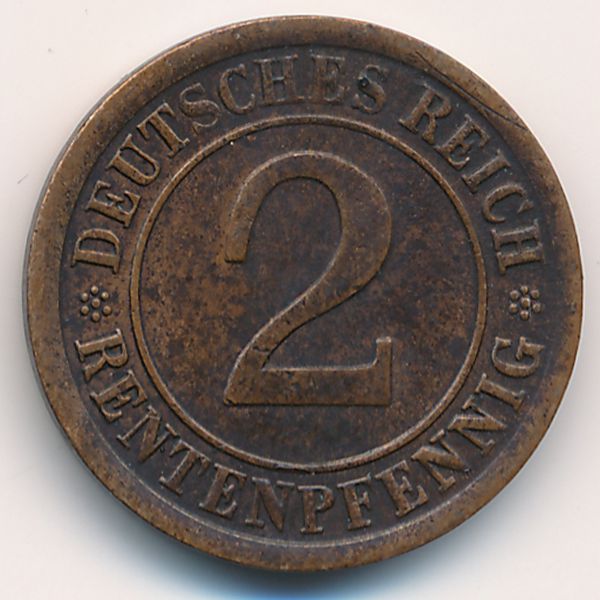 Веймарская республика, 2 рентенпфеннига (1924 г.)