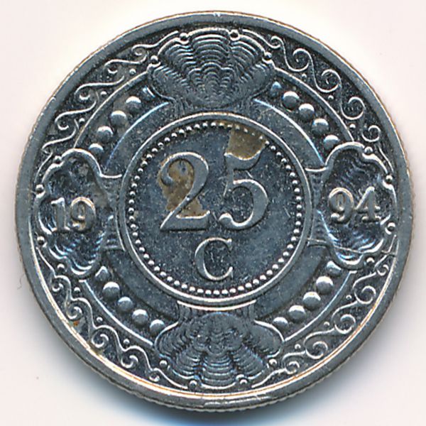 Антильские острова, 25 центов (1994 г.)