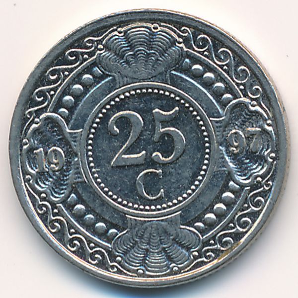 Антильские острова, 25 центов (1997 г.)