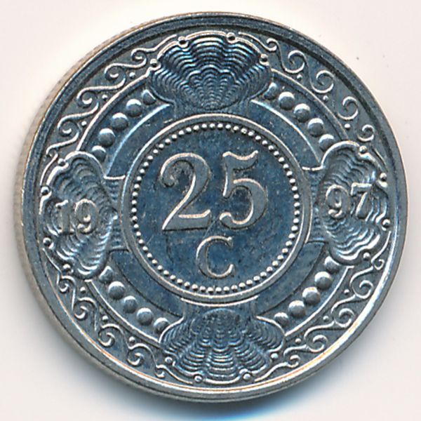Антильские острова, 25 центов (1997 г.)