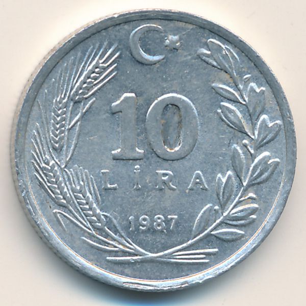 Турция, 10 лир (1987 г.)