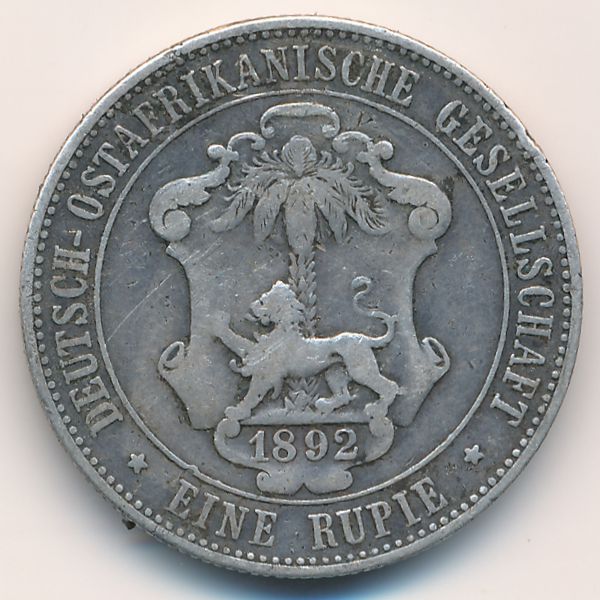 Немецкая Африка, 1 рупия (1892 г.)