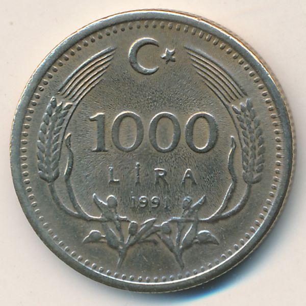 Турция, 1000 лир (1991 г.)