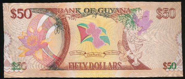 Гайана, 50 долларов (2016 г.)