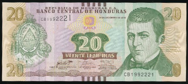 Гондурас, 20 лемпир (2016 г.)