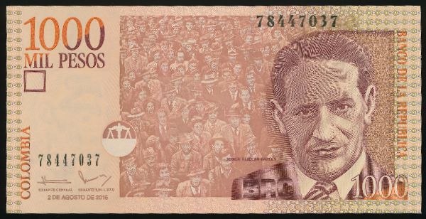 Колумбия, 1000 песо (2016 г.)
