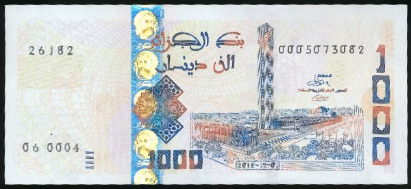 Алжир, 1000 динаров (2018 г.)