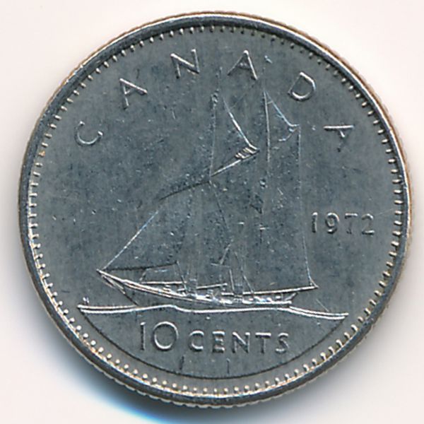Канада, 10 центов (1972 г.)