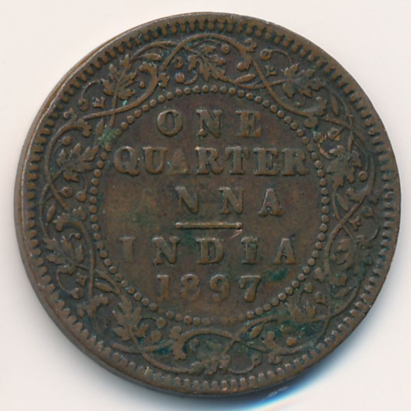 Британская Индия, 1/4 анны (1897 г.)