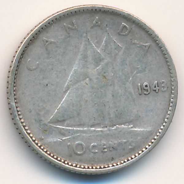 Канада, 10 центов (1943 г.)