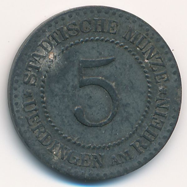 Юрдинген., 5 пфеннигов (1917 г.)